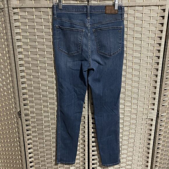 Madewell 10” HIGH RISE SKINNY Jeans Women’s Size 28 Medium Wash Stretch Ankle - Picture 2 of 10